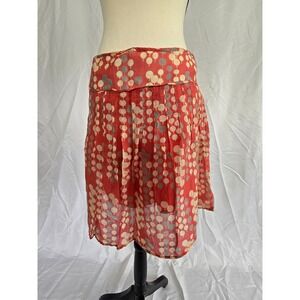 FOSSIL Women's Size 2 Red Tree Print Pleated Mini‎ Skirt